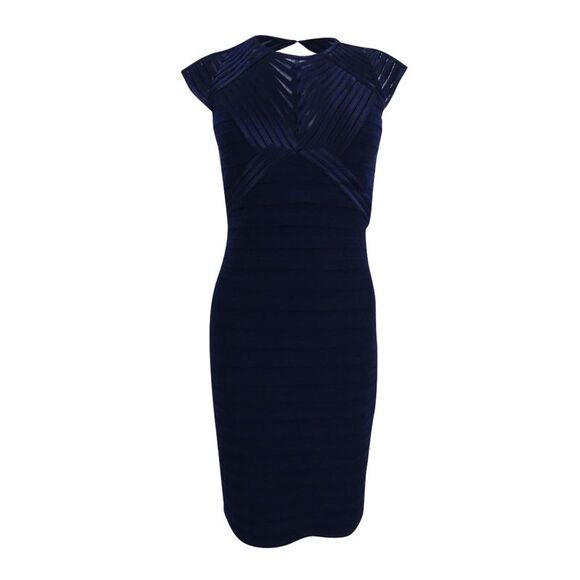 Betsy & Adam Women's Petite Banded Open-Back Dress (6P, Navy) - Picture 1 of 2